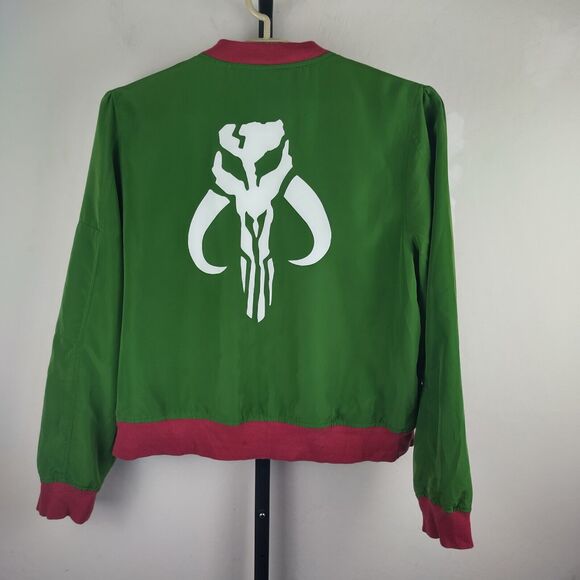 Boba Fett Star Wars WeLoveFine Green Full Zip Bomber Jacket - Picture 3 of 9